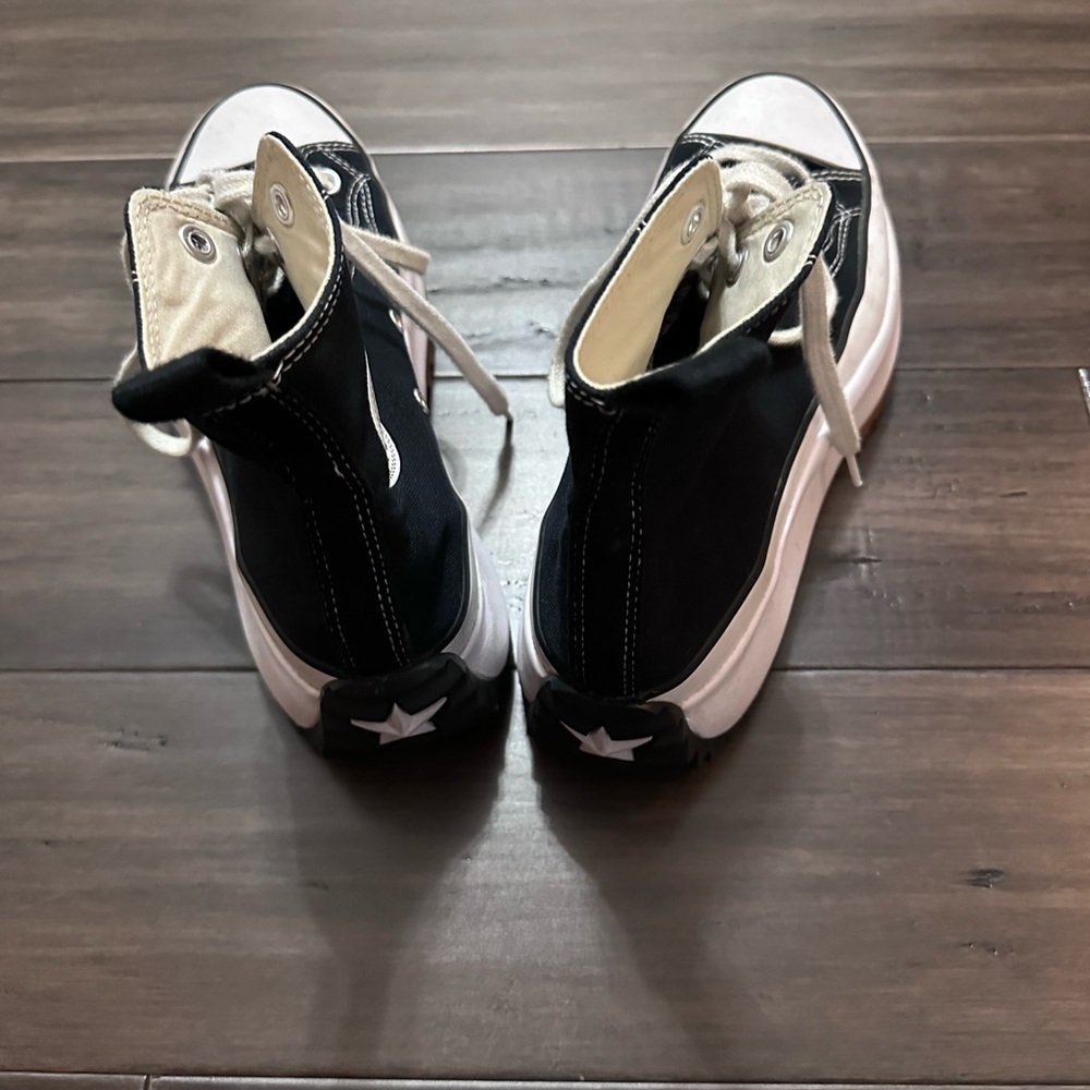 Converse Black and White Platform Sneakers - Picture 4 of 6